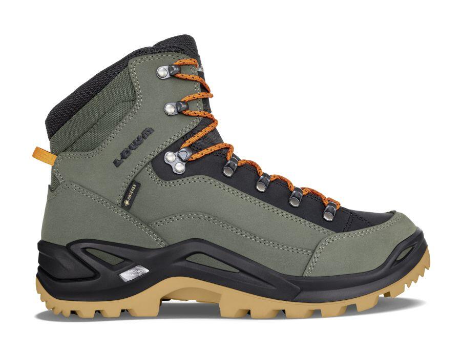Lowa Renegade GTX Mid vandringskänga i grönt och orange