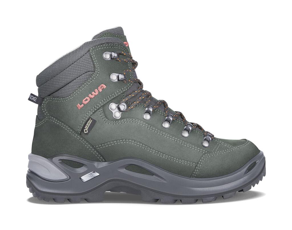 Lowa Renegade GTX Mid WS vandringskänga för dam i antracit och orange