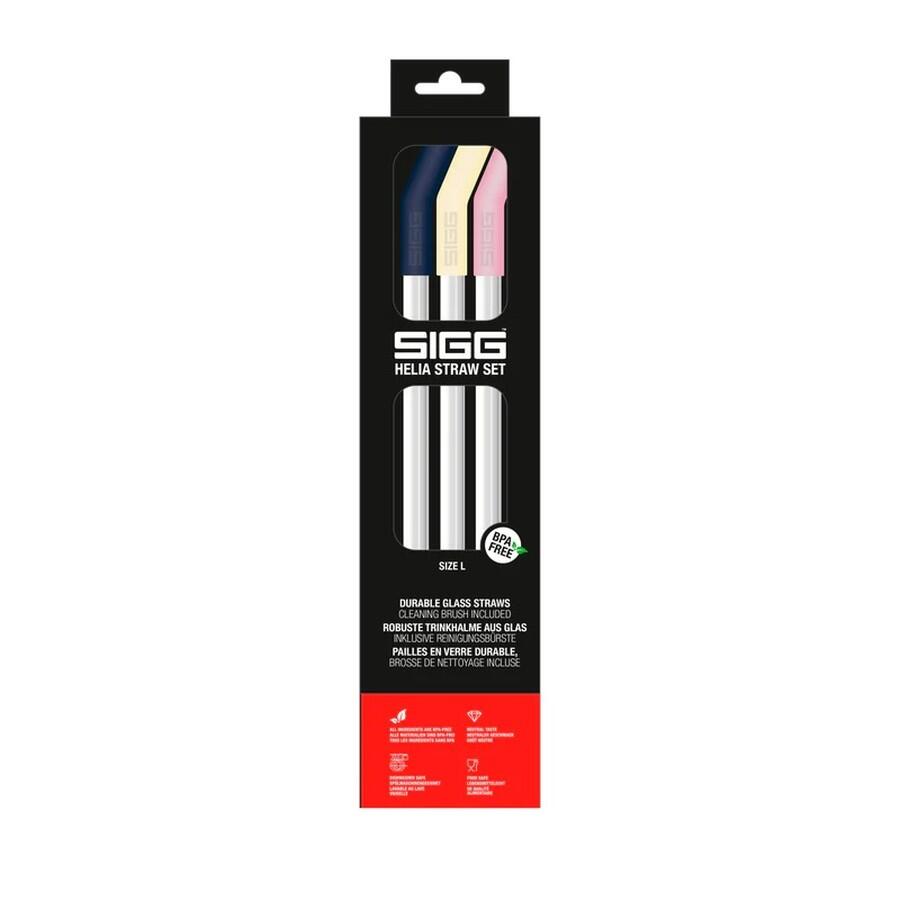 SIGG Helia Straw Set Night Large 3-pack sugrör i glas