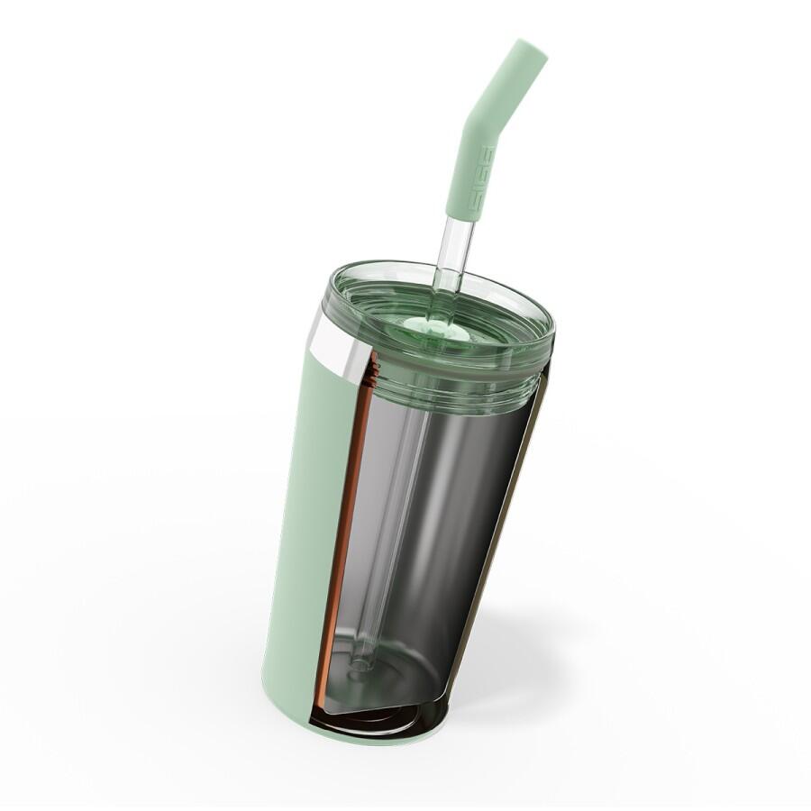 SIGG Helia Travel Mug grön 0,45 L termosmugg med glassugrör