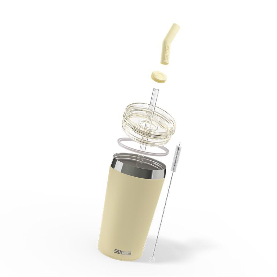 SIGG Helia Travel Mug gul 0,45 L termosmugg med glassugrör