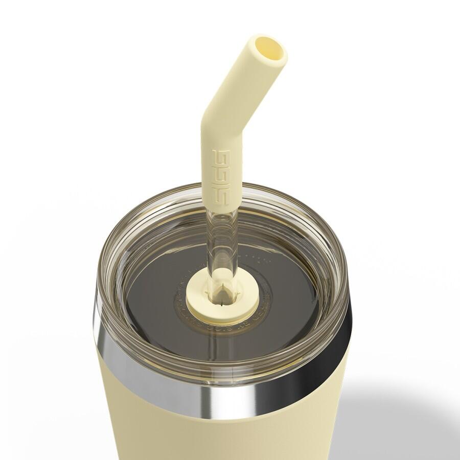 SIGG Helia Travel Mug gul 0,45 L termosmugg med glassugrör