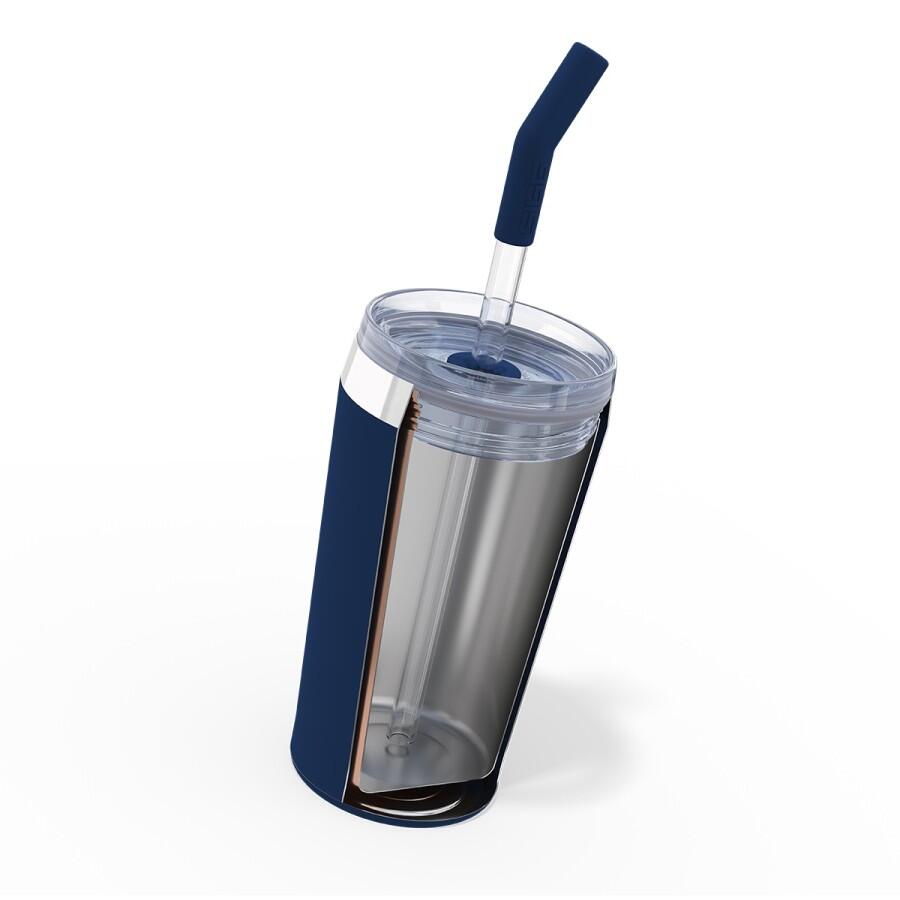 SIGG Helia Travel Mug mörkblå 0,45 L termosmugg med glassugrör