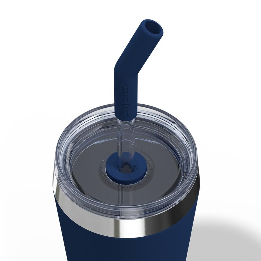 SIGG Helia Travel Mug mörkblå 0,45 L termosmugg med glassugrör