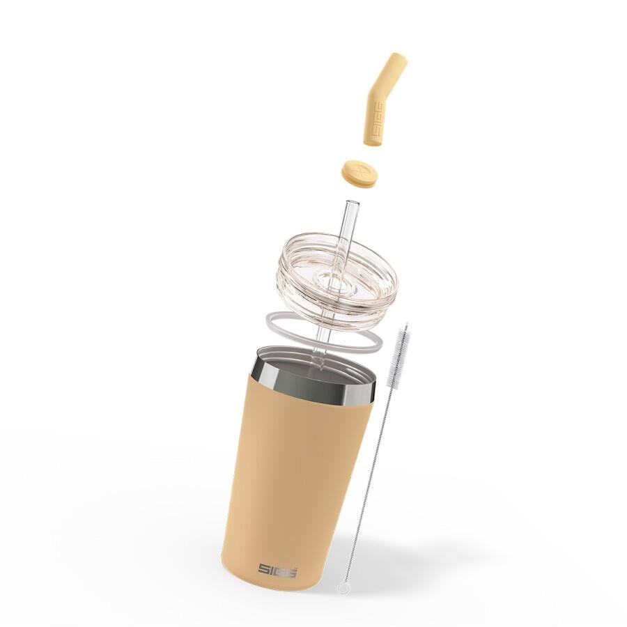 SIGG Helia Travel Mug orange 0,45 L termosmugg med glassugrör