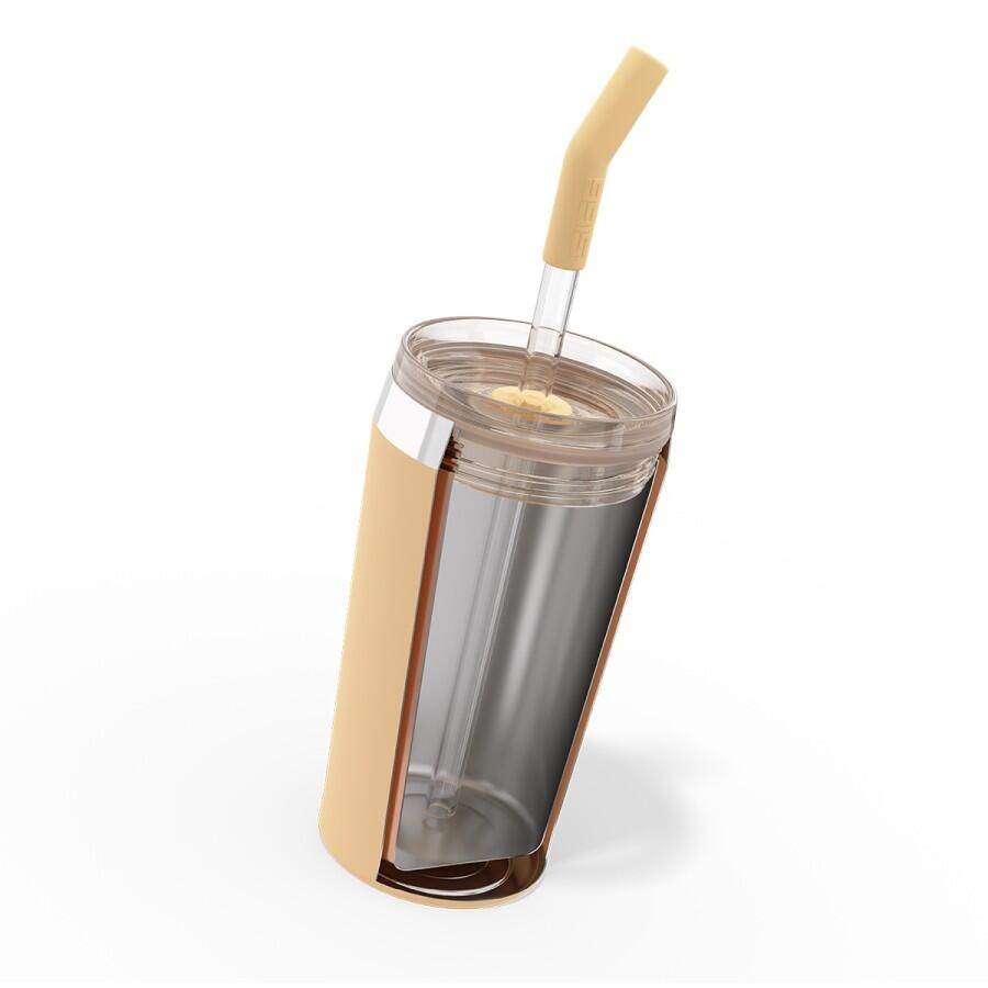 SIGG Helia Travel Mug orange 0,45 L termosmugg med glassugrör