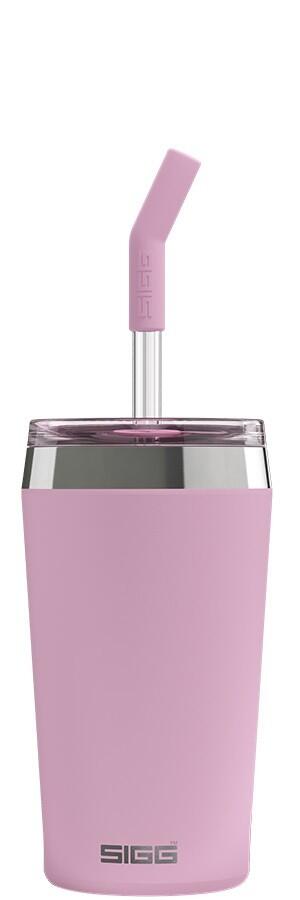 SIGG Helia Travel Mug rosa 0,45 L termosmugg med glassugrör