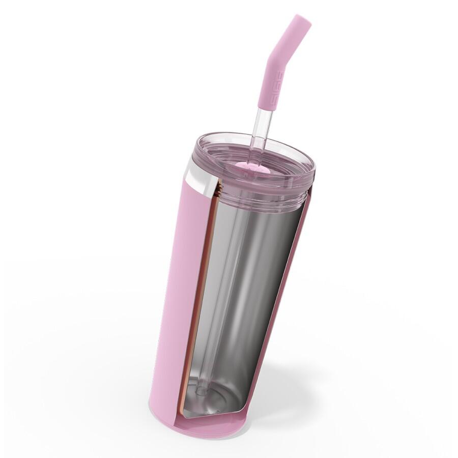SIGG Helia Travel Mug rosa 0,6 L termosmugg med sugrör