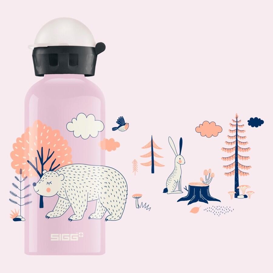 SIGG KBT Beary barnvattenflaska 0,4 L i aluminium med björnmotiv