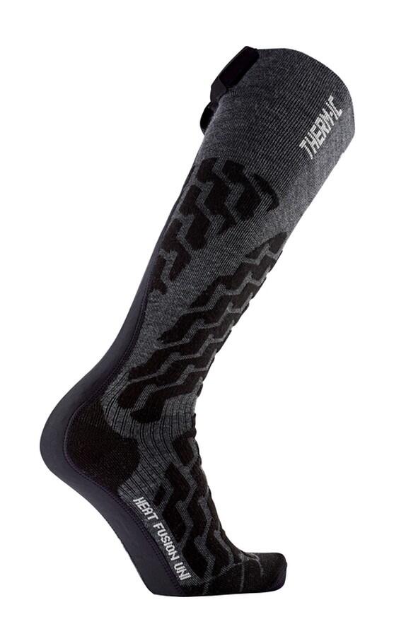 Therm-ic Fusion Uni +700B svarta eluppvärmda skidstrumpor med Bluetooth-batteri