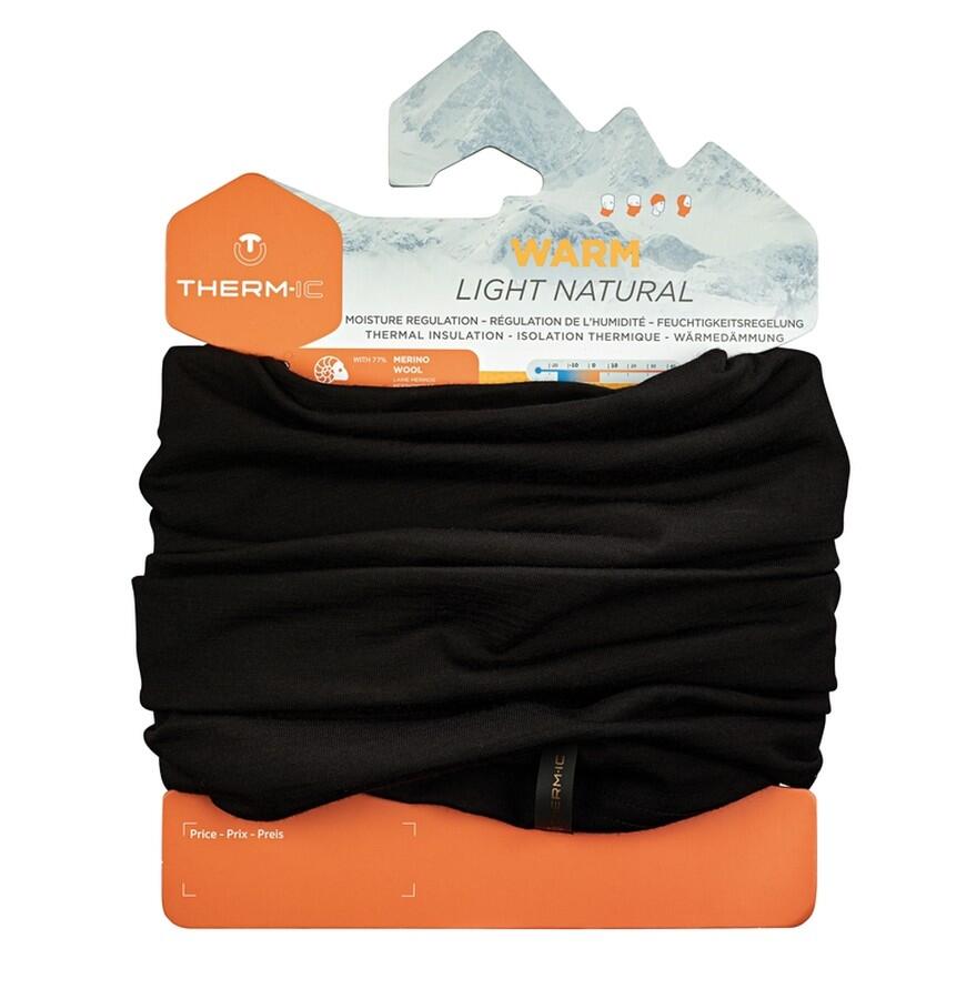 Therm-ic Warm Light Natural svart buff i merinoull