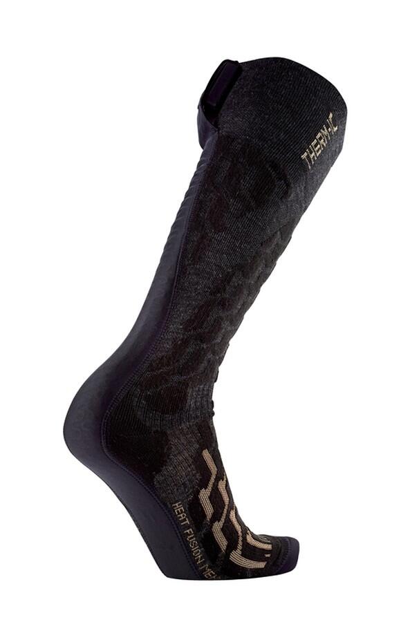 Therm-ic Powersock Heat Fusion svarta uppvärmda skidstrumpor för herr