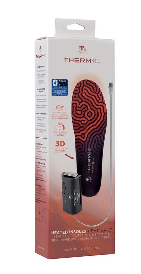 Therm-ic Set 3D värmesulor med C-Pack 1300 Bluetooth-batteri, svart