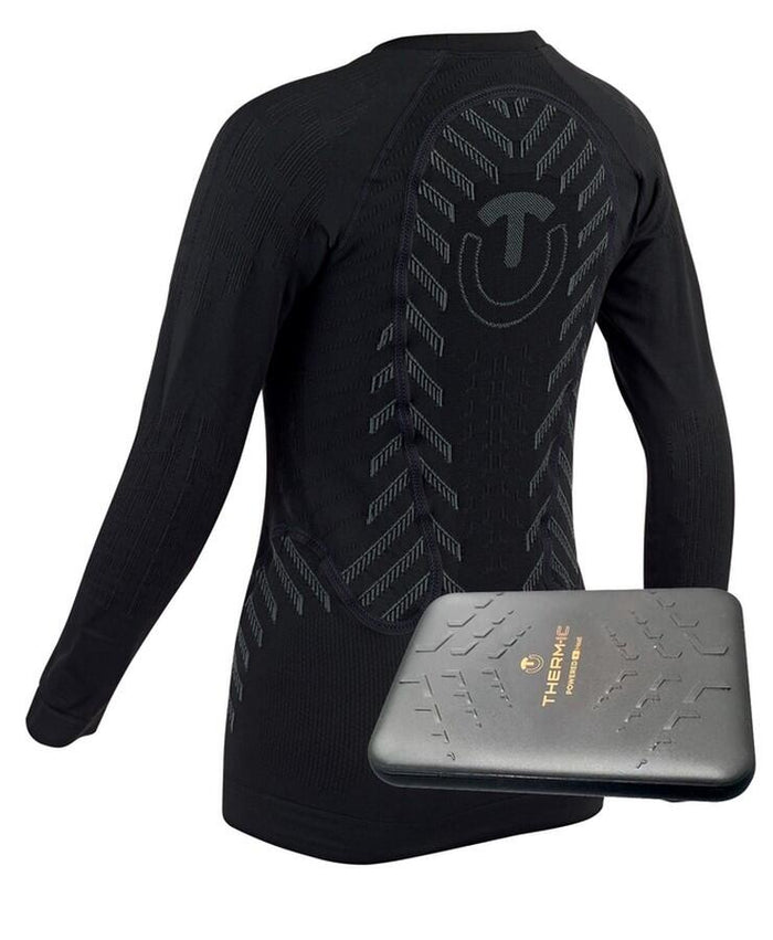 Therm-ic S.E.T® Baselayer dam svart eluppvärmd underställströja med Body Pack