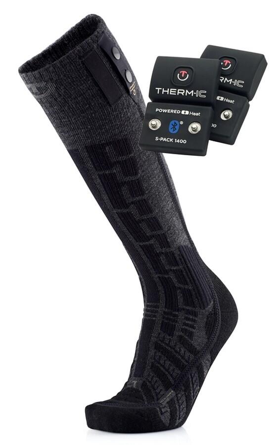 Therm-ic S.E.T® Comfort värmestrumpor i svart med S-pack 1400B Bluetooth-batteri