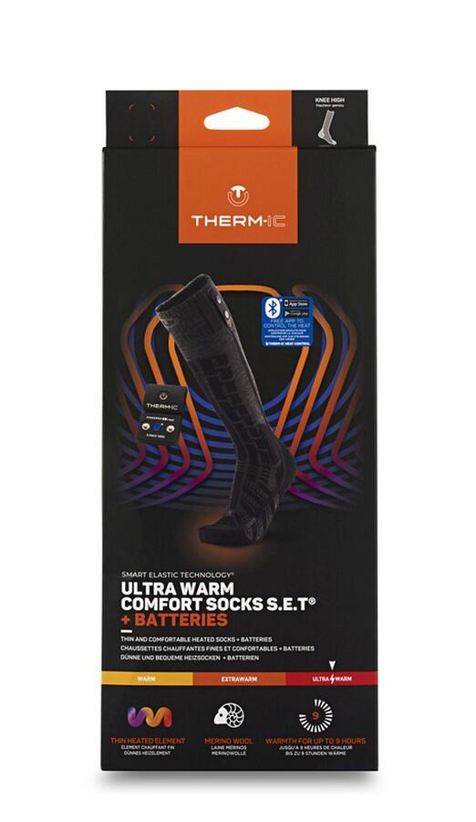 Therm-ic S.E.T® Comfort värmestrumpor i svart med S-pack 1400B Bluetooth-batteri