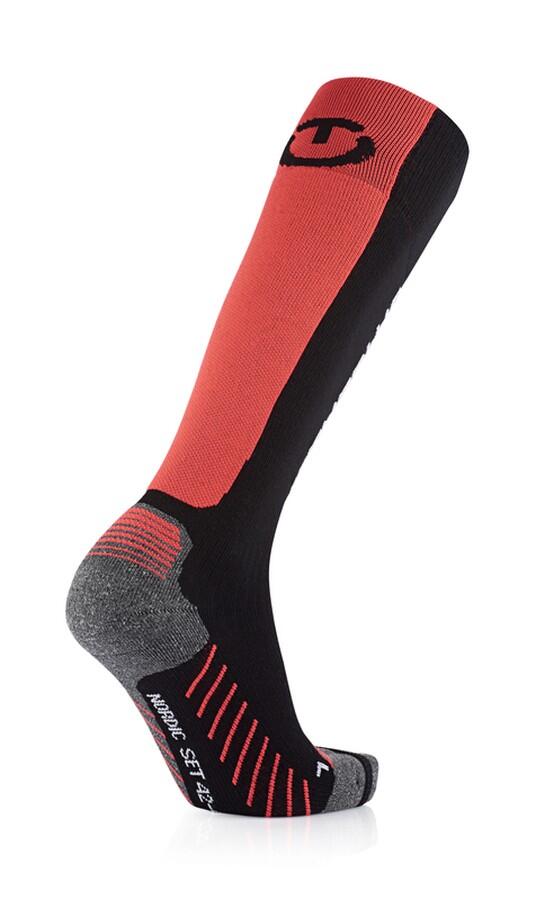 Therm-ic S.E.T® Nordic Sock svart eluppvärmd längdskidstrumpa med merinoull