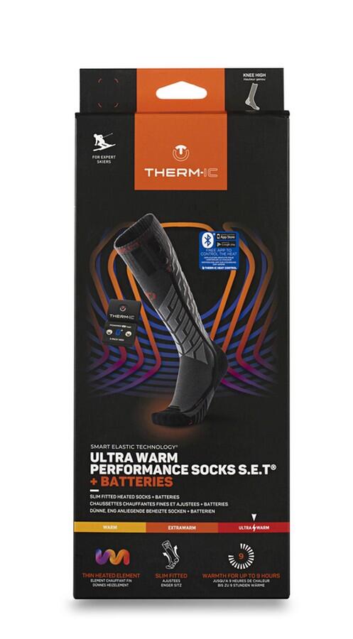 Therm-ic S.E.T® Performance värmestrumpor i grått med S-pack 1400B Bluetooth-batteri
