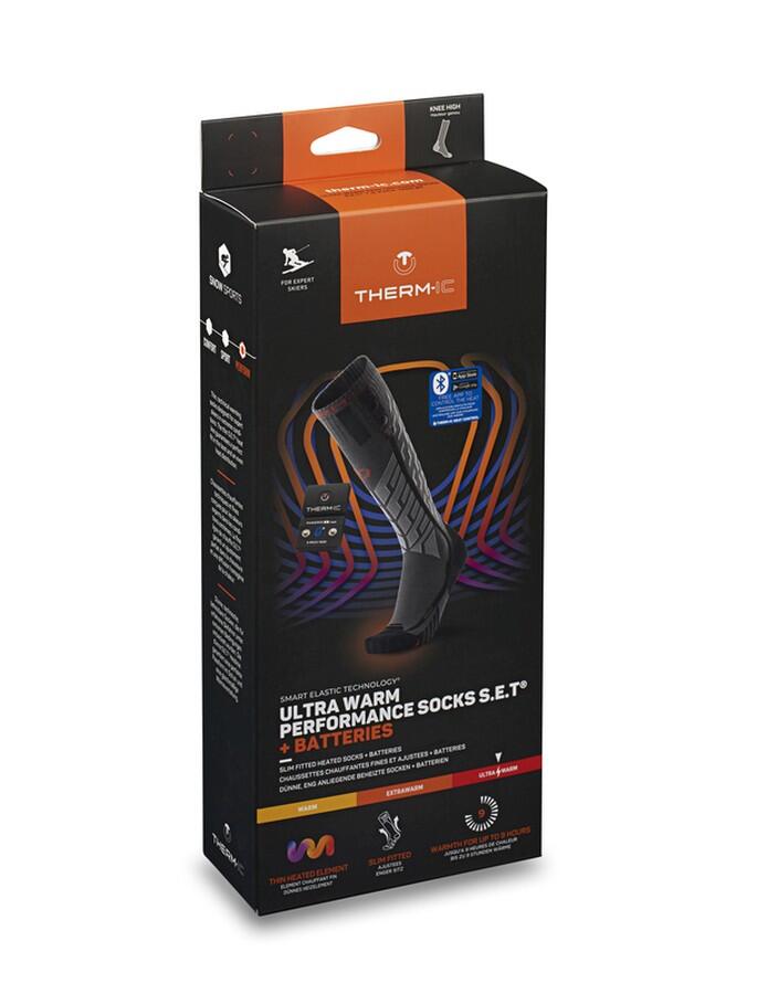 Therm-ic S.E.T® Performance värmestrumpor i grått med S-pack 1400B Bluetooth-batteri