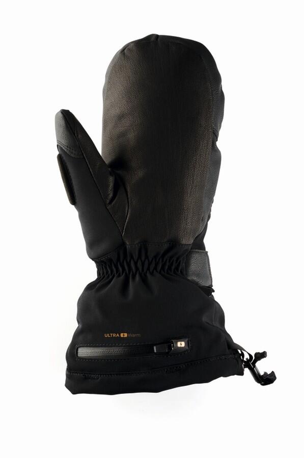 Therm-ic Ultra Boost Mittens herr svarta uppvärmda läder-tumvantar med Primaloft