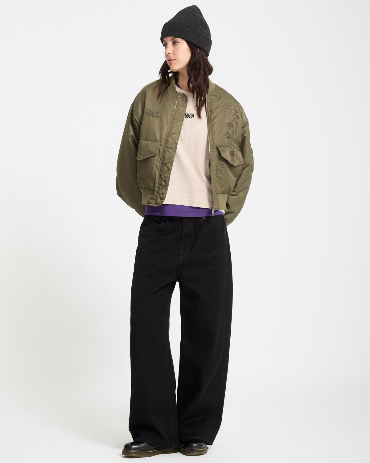 Volcom FA Vaderetro Bombers Jkt vinterjacka mossgrön, produkten från en annan vinkel 1