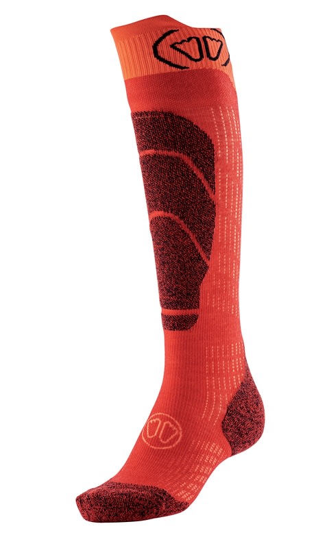 Sidas Ski Merino Jr Socks Red/Orange skidstrumpor barn, produkten från en annan vinkel 1