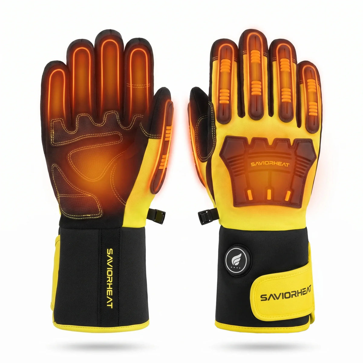Savior Heat Heavy-Duty Work värmehandskar cinch-cuff hi-vis yellow, produkten från en annan vinkel 1