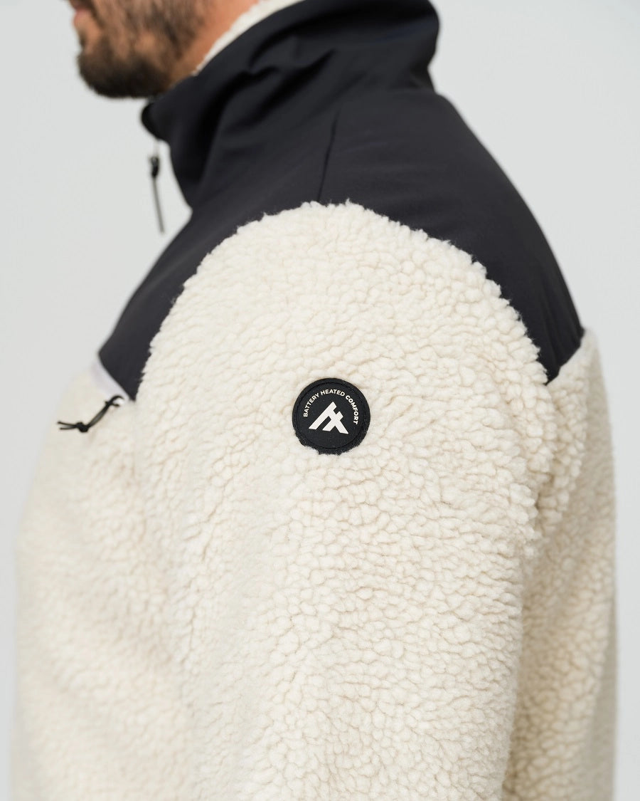 HeatX Hybrid Pile Jacket värmejacka sand/svart, produktbild