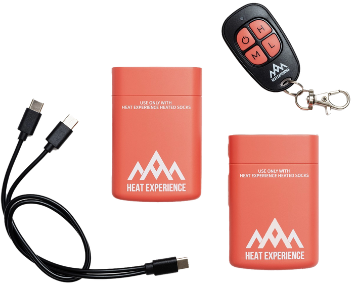 HeatX Socks Battery V2 svarta batterier med fjärrkontroll till värmestrumpor