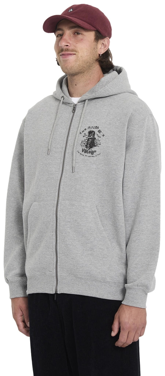 Volcom Catastrophy Zip zip-hoodie gråmelerad, produkten från en annan vinkel 1