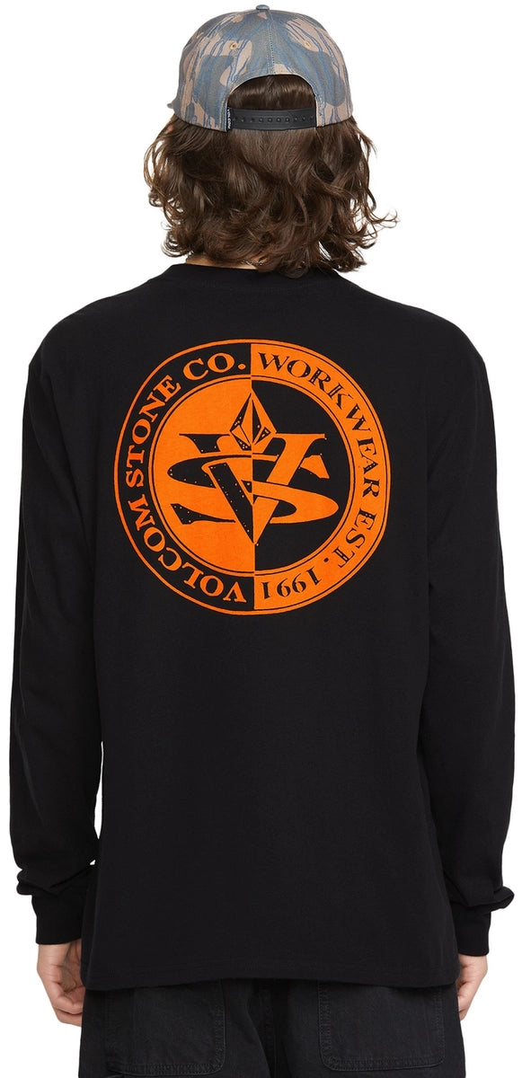 Volcom Excavator LS Tee långärmad tröja svart, produkten från en annan vinkel 2