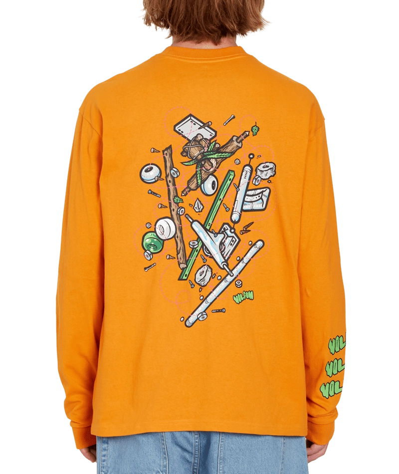 Volcom FA Todd Bratrud LS Tee långärmad tröja saffransgul, detaljbild 1