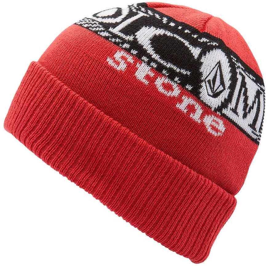 Volcom Lib Stone Legacy Beanie mössa röd, produkten från en annan vinkel
