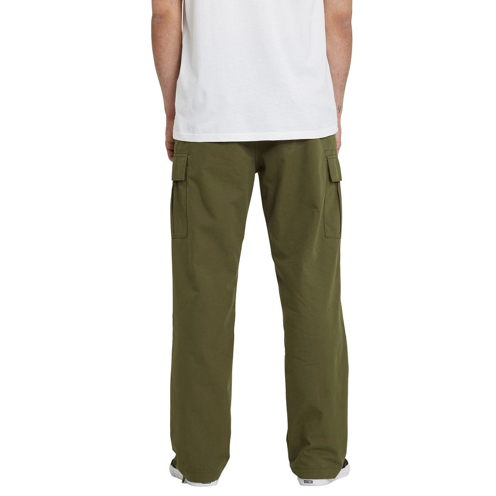 Volcom March Cargo Slub cargobyxa militärgrön, produkten från en annan vinkel 1