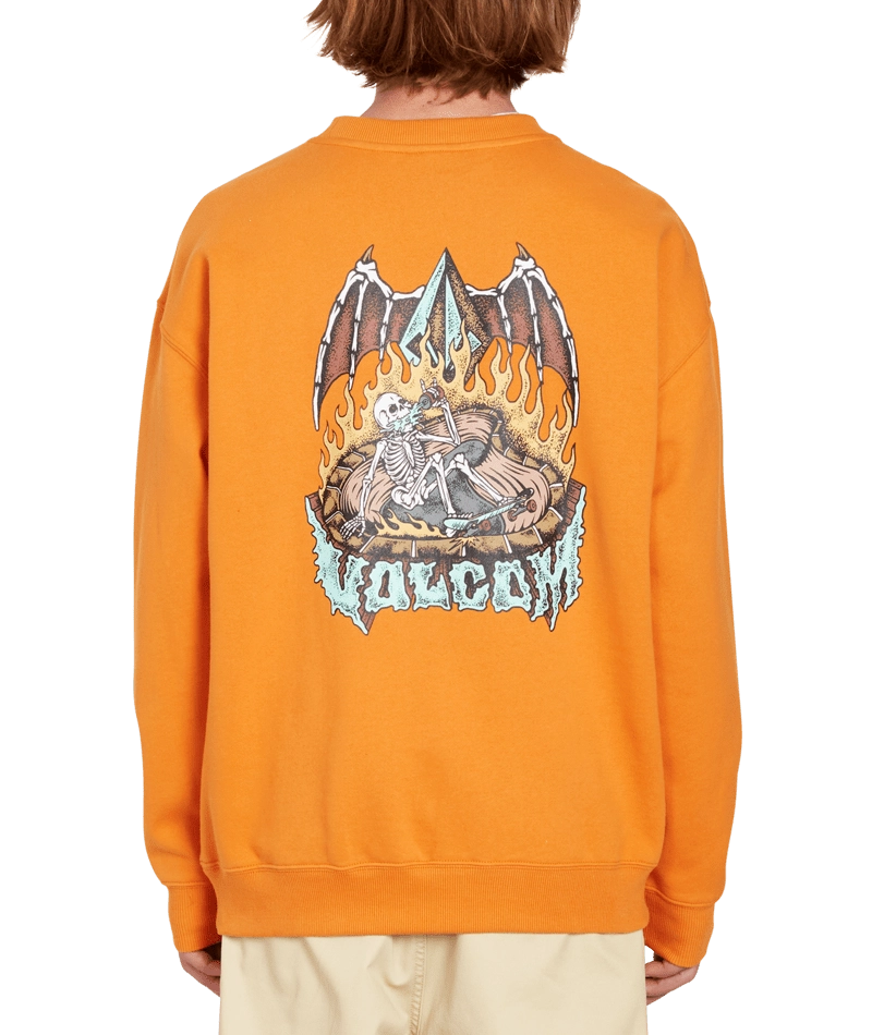 Volcom Nofing Crew tröja saffransgul, detaljbild