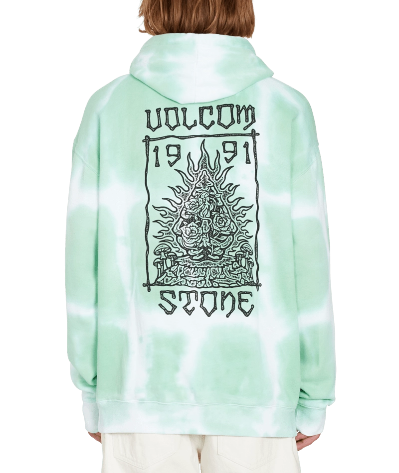 Volcom Trippin Dye PO huvtröja flaskgrön, detaljbild