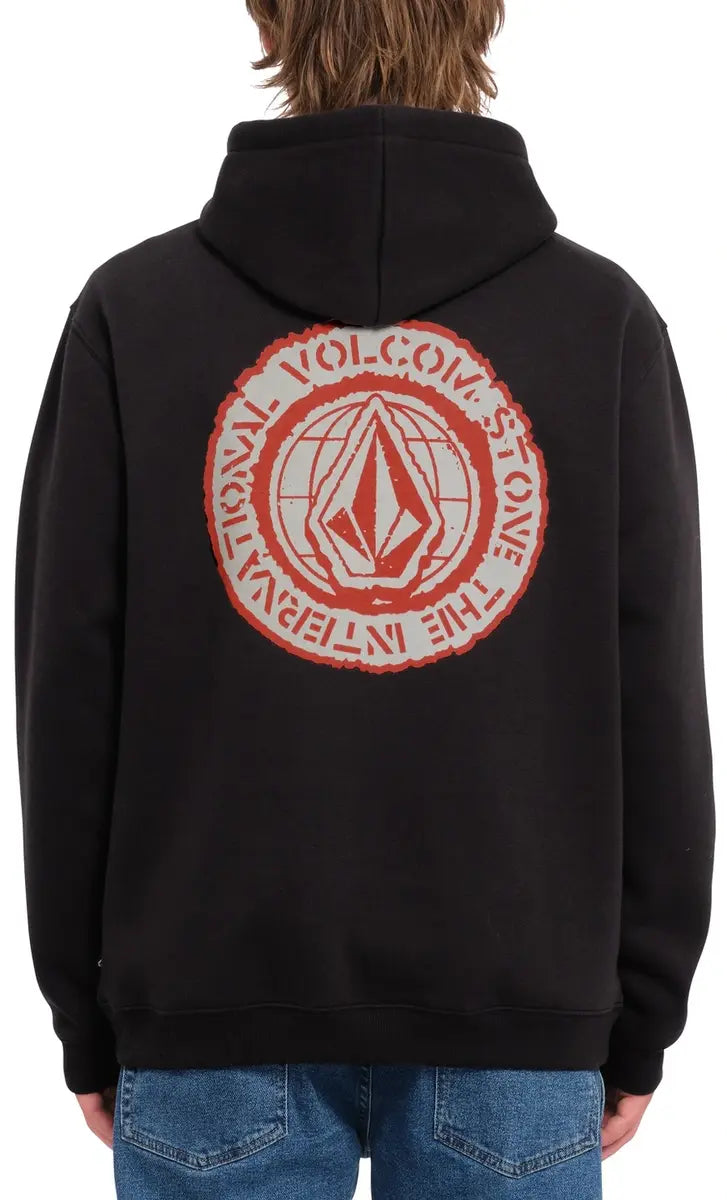 Volcom Volstoned Pullover huvtröja svart, produkten från en annan vinkel