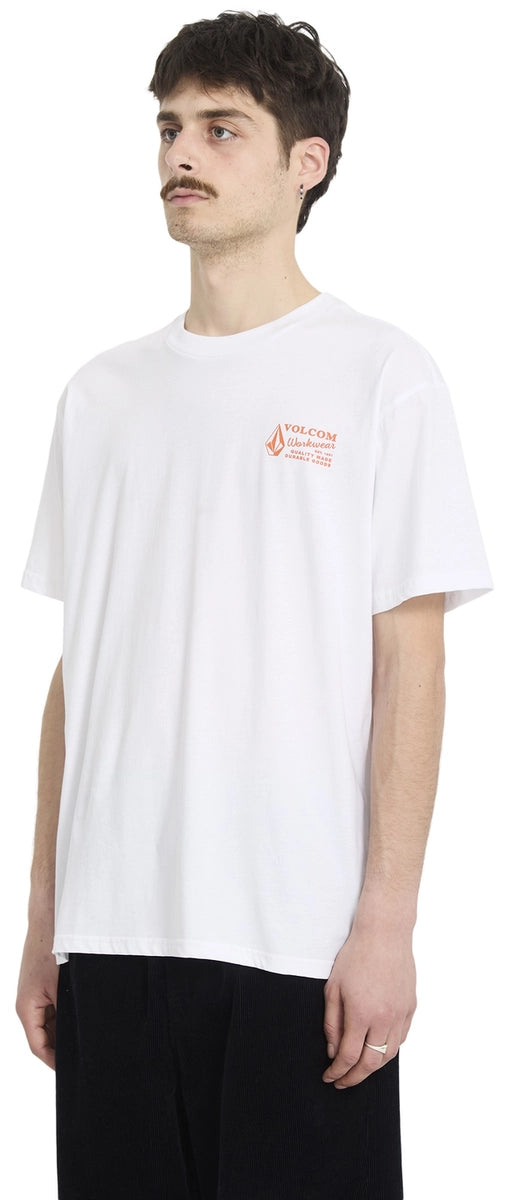 Volcom Workwear SS Tee t-shirt vit kombination, produkten från en annan vinkel 1
